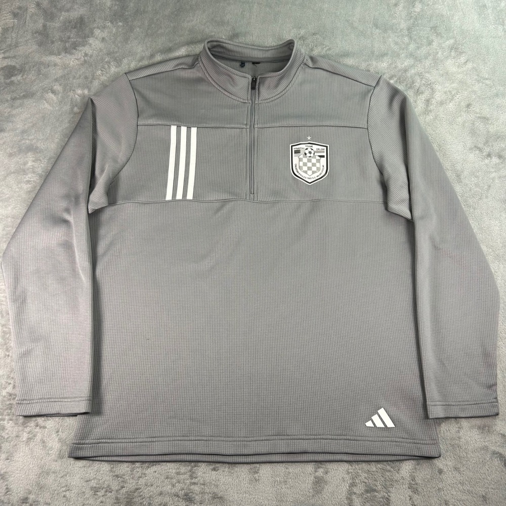 Adidas Croatian Eagles 1922 SC Milwaukee Soccer Gray Quarter Zip Pullover Mens